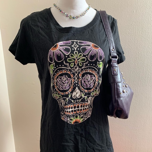 Skull grunge black t shirt size Medium - Picture 3 of 8